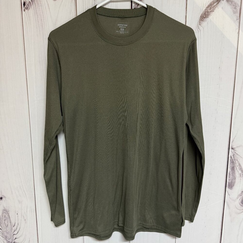 Patagonia Capilene Long-Sleeve Shirt Women's Large Made in USA Vintage‎ Olive